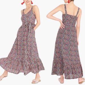 J. Crew Tiered Floral Print Maxi Dress